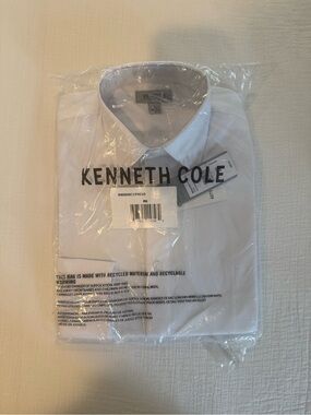 Kenneth Cole White Dress Shirt - Classic Spread Collar